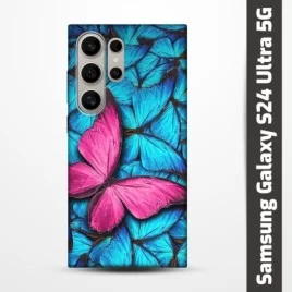 Pružný obal na Samsung Galaxy S24 Ultra 5G s motivem Modří motýli