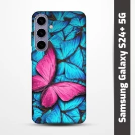 Pružný obal na Samsung Galaxy S24+ 5G s motivem Modří motýli