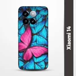 Pružný obal na Xiaomi 14 s motivem Modří motýli