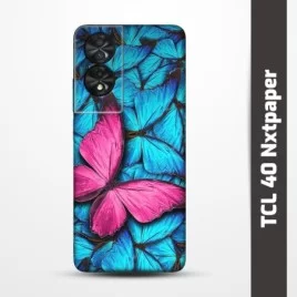 Pružný obal na TCL 40 Nxtpaper s motivem Modří motýli