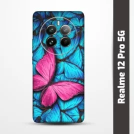 Pružný obal na Realme 12 Pro 5G s motivem Modří motýli