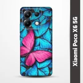 Pružný obal na Xiaomi Poco X6 5G s motivem Modří motýli