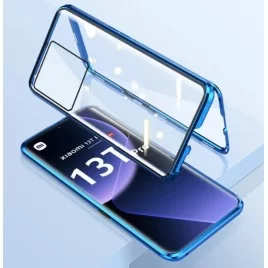 Magnetický kryt 360° s tvrzenými skly na Xiaomi 13T-Modrá