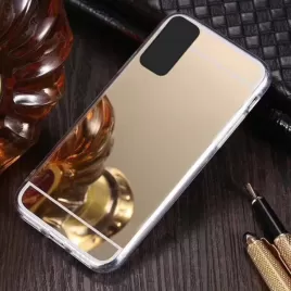 Zrcadlový silikonový obal na Xiaomi Redmi Note 12 Pro 5G-Zlatý lesk
