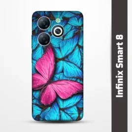 Pružný obal na Infinix Smart 8 s motivem Modří motýli