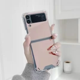 Zrcadlový TPU obal na Samsung Galaxy Z Flip 4-Růžová