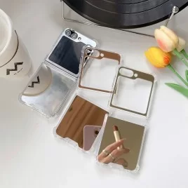 Zrcadlový TPU obal na Samsung Galaxy Z Flip 5-Zlatá